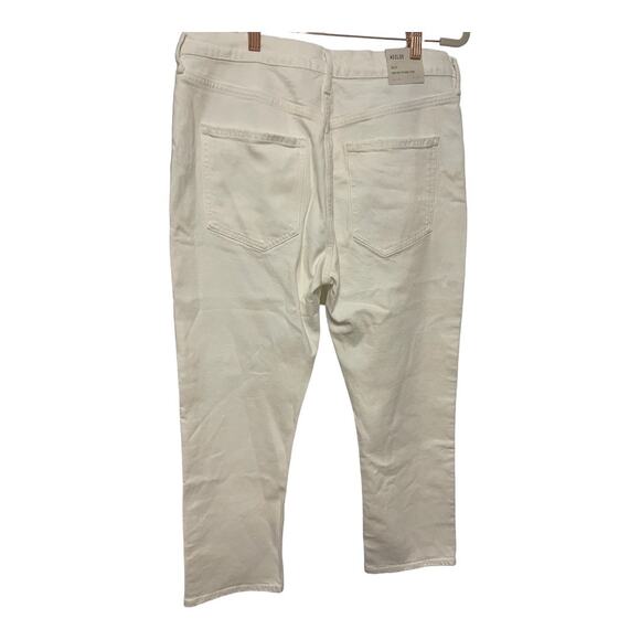 Agolde Riley High Rise Straight Leg Cropped Jeans Stretch Denim White Size 32 - Picture 16 of 16